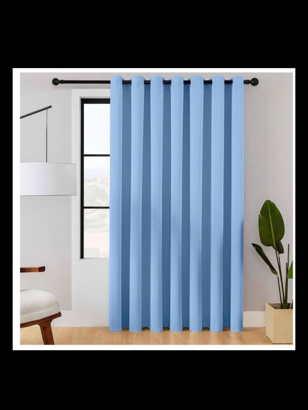 Room Divider Curtain 100”x84” Long Blackout Sliding Door Bedroom Patio Sky Blue
